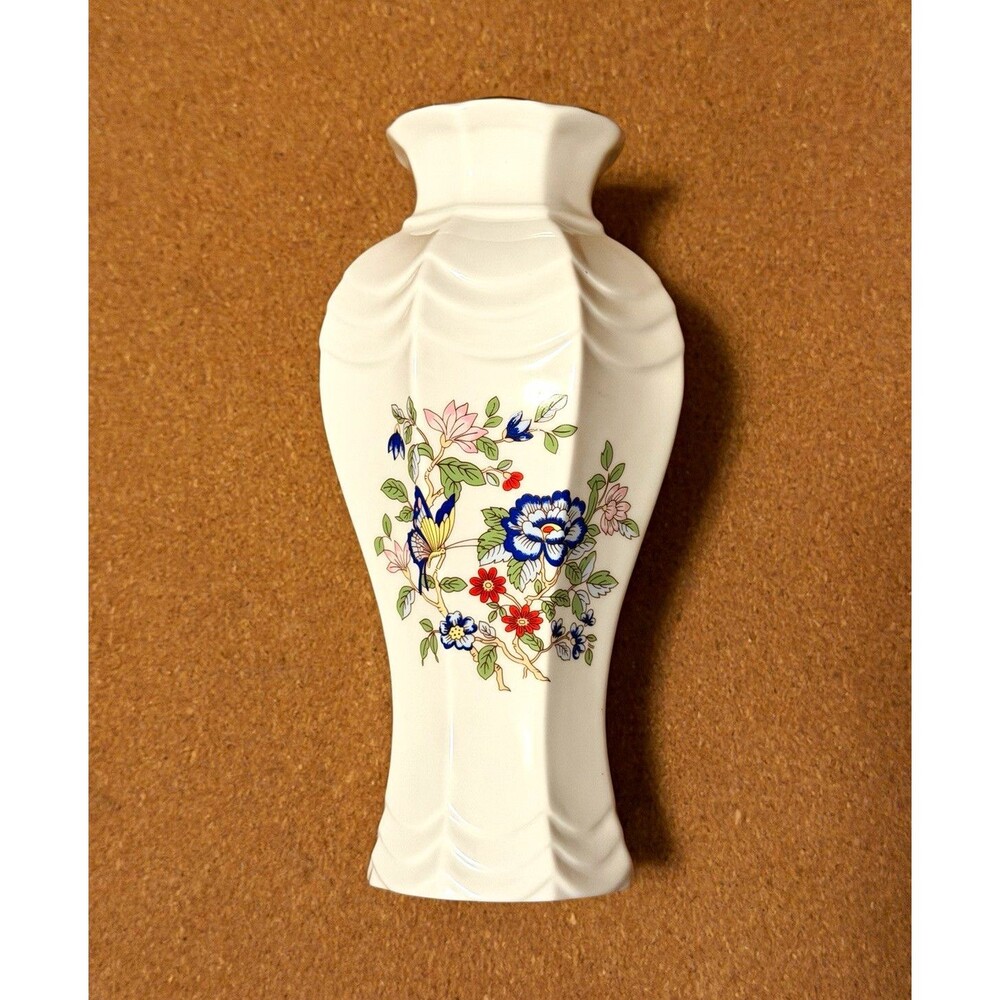 Royal Tara Irish Bone China Floral Vase 10 in White Multicolor Handmade